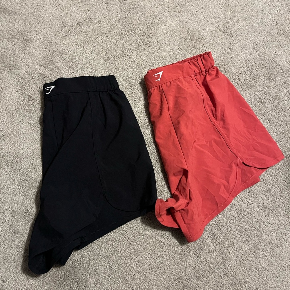 Gymshark Women's Athletic Shorts - Black & Red